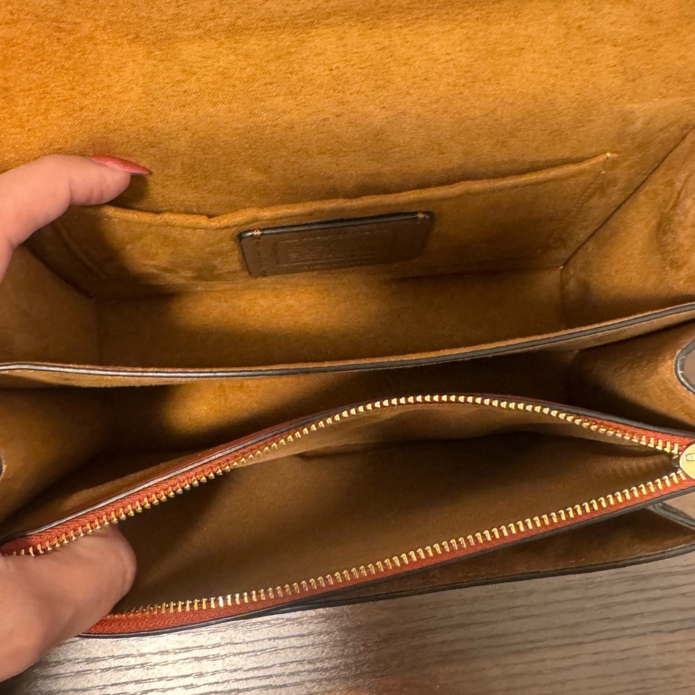 Coach Black and Tan Crossbody Bag with Gold Accents - Picture 4 of 5